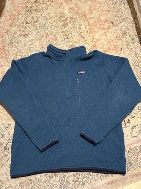 Patagonia Men's Dark Blue Quarter-Zip Fleece Pullover XL